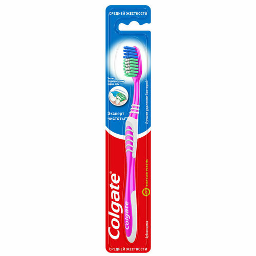 Зубная щетка COLGATE Эксперт чистоты, средней жесткости, 5900273001566, 609067 зубная щетка colgate эксперт чистоты средней жесткости синий