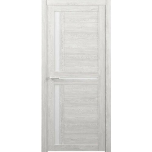Межкомнатная дверь (дверное полотно) Albero Кельн Эко-Шпон / Дуб нордик / Стекло мателюкс 60х200