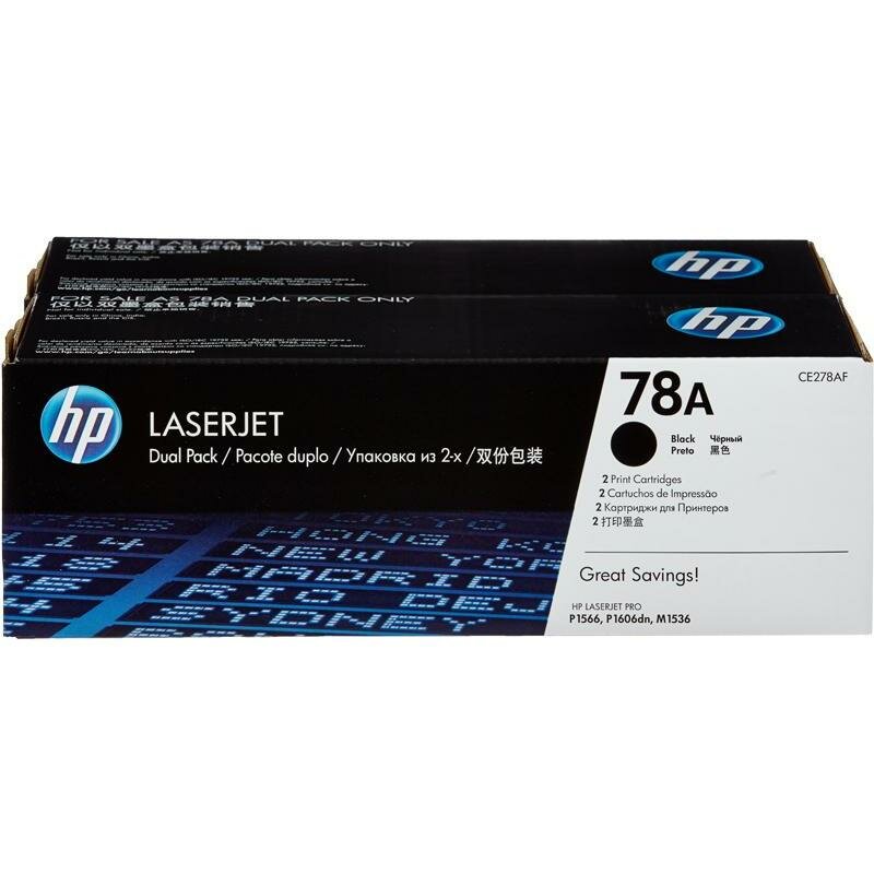 Kартридж HP 78A для LaserJet P1566, P1606dn, M1530 Twin Pack черный (2 * 2 100 стр.)