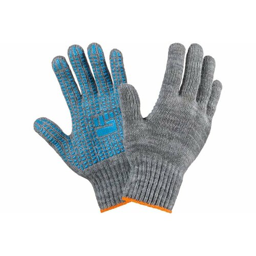 Трикотажные перчатки с ПВХ Фабрика перчаток, хб люкс, 7.5 класс, 5 нитей, серые 5-75-ЛЮ-СЕР-(XL)