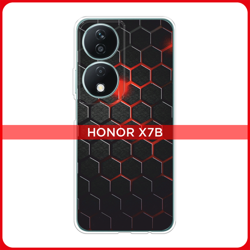 Силиконовый чехол на Honor X7B / Хонор X7B Фон соты красные силиконовый чехол на honor 5a хонор 5а фон соты красные