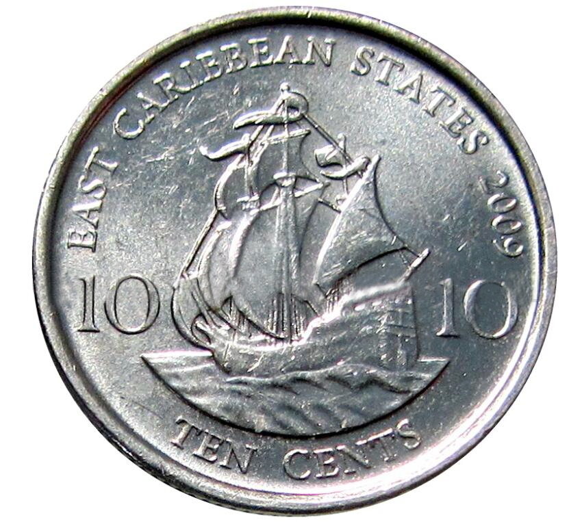 10 центов 2009 Карибы парусник