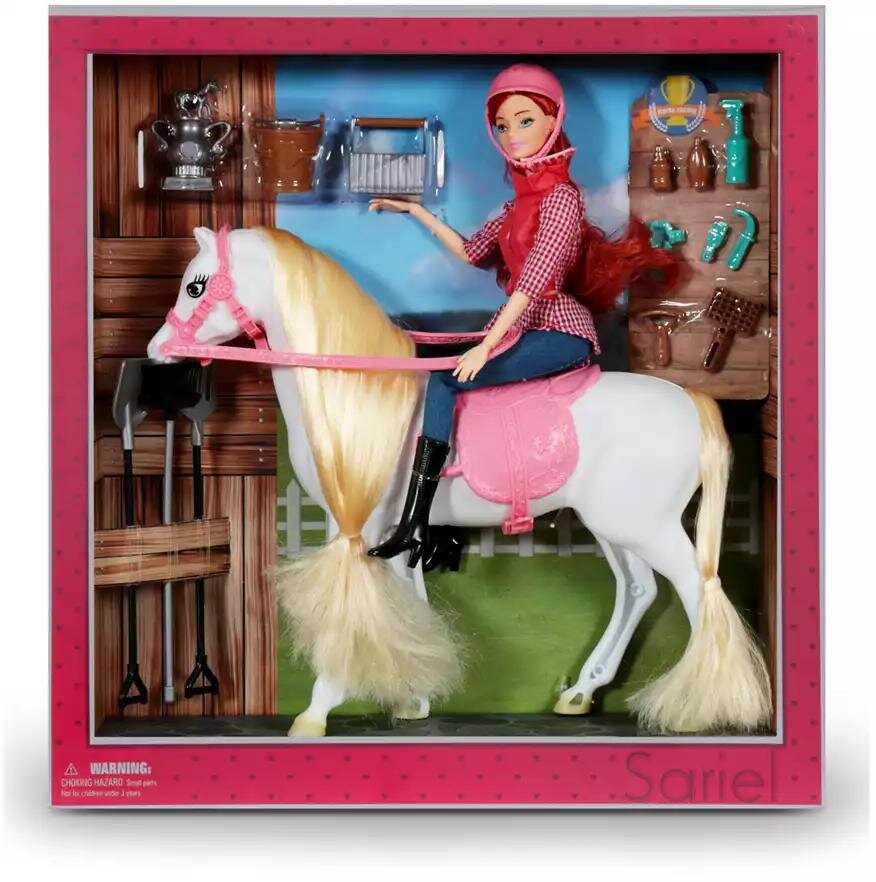 Кукла 7763-A с лошадью и аксессуарами