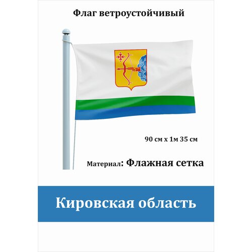 Кировская область Флаг уличный ветроустойчивый Флажная сетка