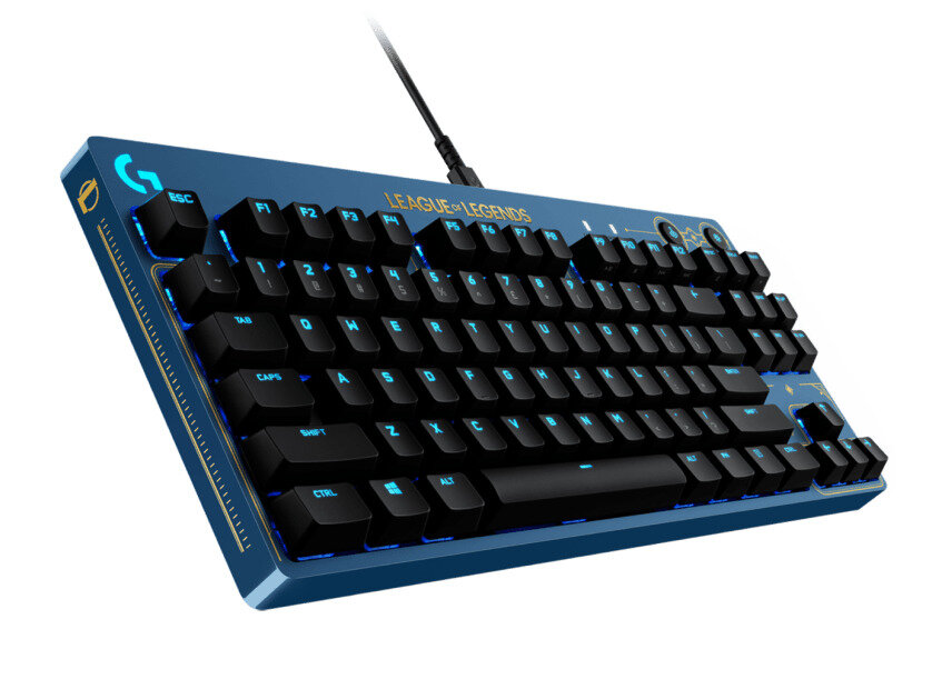 Игровая клавиатура проводная G PRO Hextech League of Legends Limited LIGHTSYNC RGB GX BROWN Switch, синий — фото 1