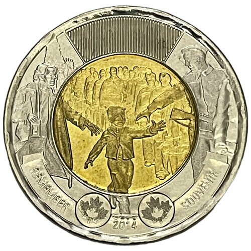 Канада 2 доллара 2014 г. (75 лет с начала Второй Мировой войны)