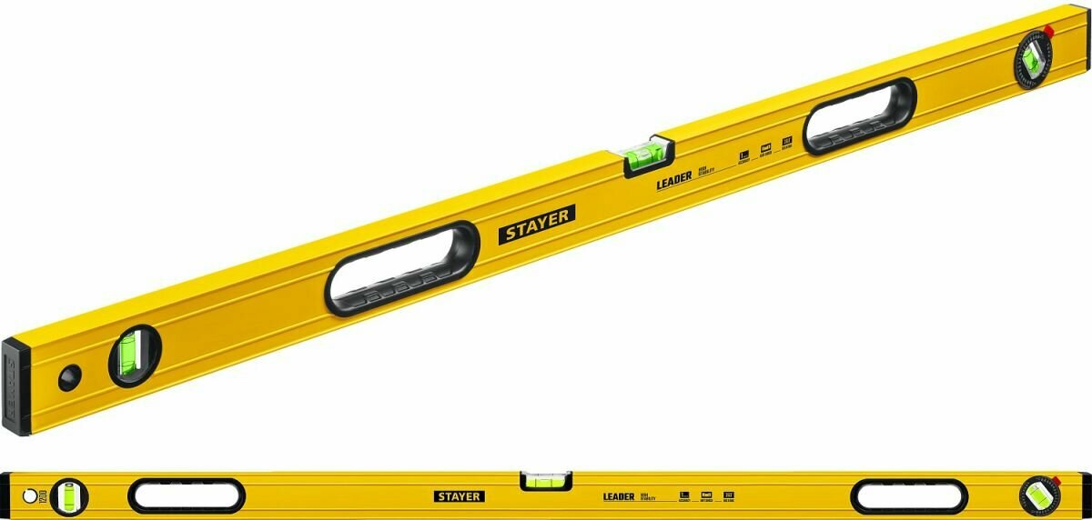 фото STAYER LEADER, 1200 мм, усиленный профиль, уровень с поворотным глазком (3466-120)