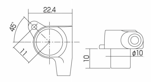 Колок одиночный GOTOH SG381-MGT-07-o, Long, левый, хром