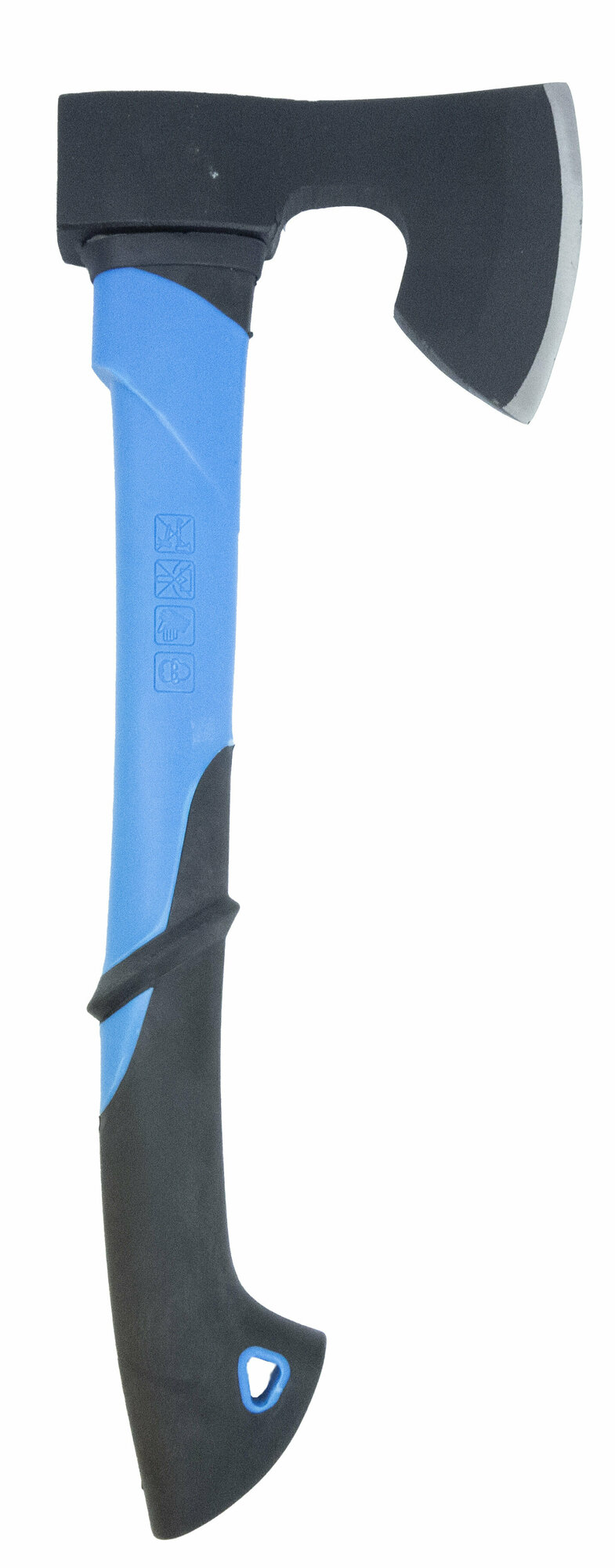 Топор кованый X-PERT "Лесник" 800 гр. с фиберглассовым обрезиненным топорищем (синий) - фотография № 11