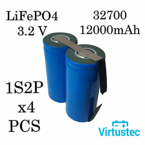 Аккумуляторная сборка 1s2p, 32700, 3,2 Вольта, 4шт.
