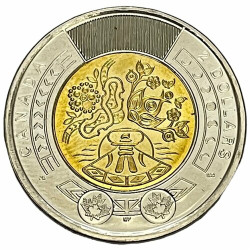 Канада 2 доллара 2023 г. (День коренных жителей Канады) монета цветная 2 доллара национальный день коренных народов канада 2023 unc
