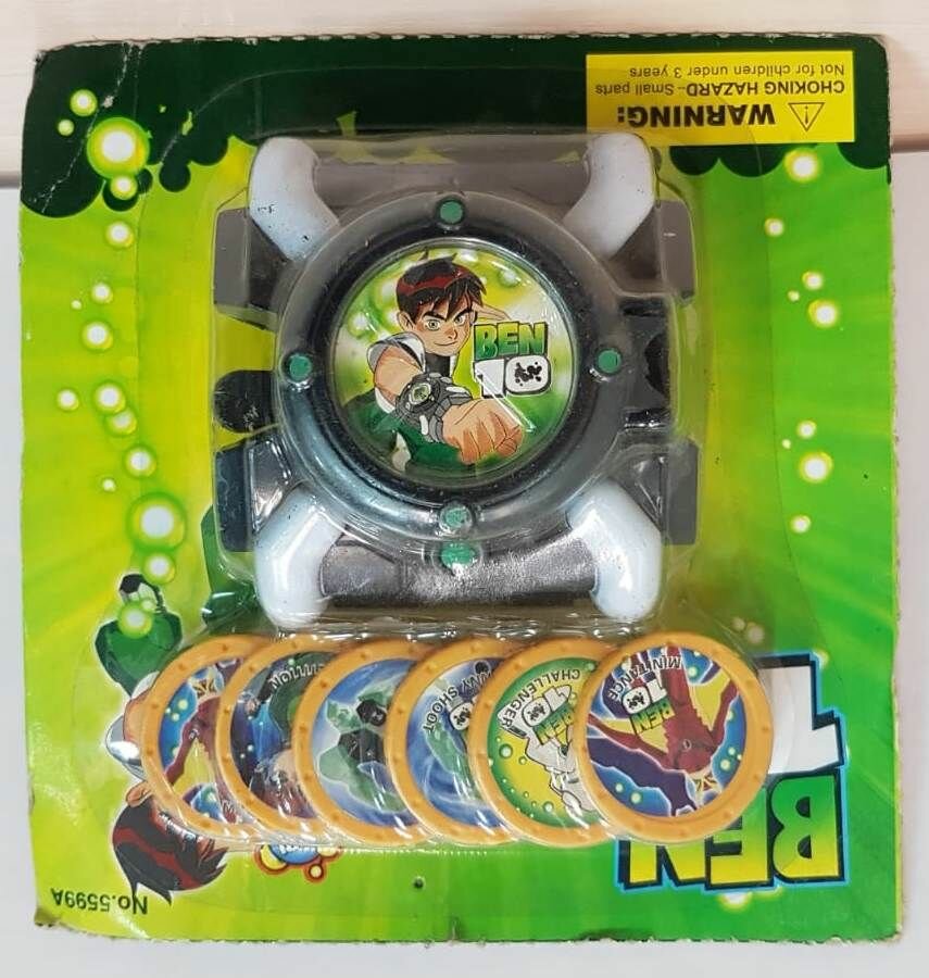 фото Бластер на руку с жетонами (с рисунком персонажей Ben 10) / Часы на руку