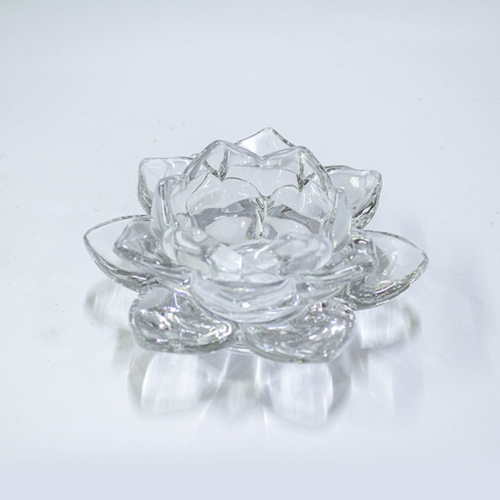 Подсвечник Лотос 12 см прозрачный