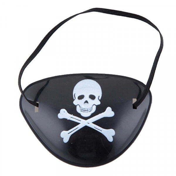Наглазник черный пиратский "Череп и кости", окклюдер пирата, карнавальный , детский