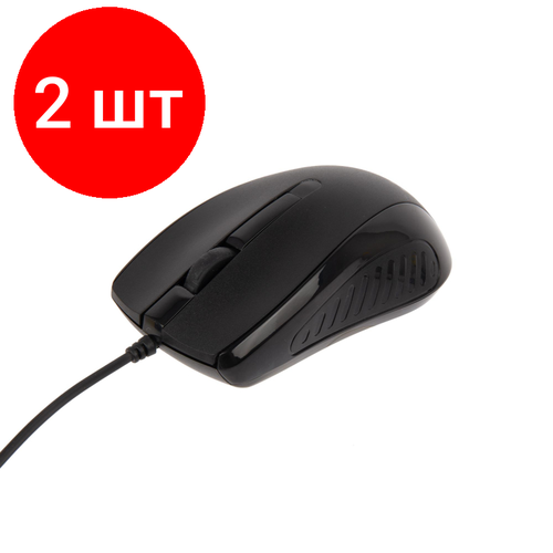 Комплект 2 штук Мышь компьютерная Hiper OM-1000 черная 1000DPi 125Гц проводная 133600₽