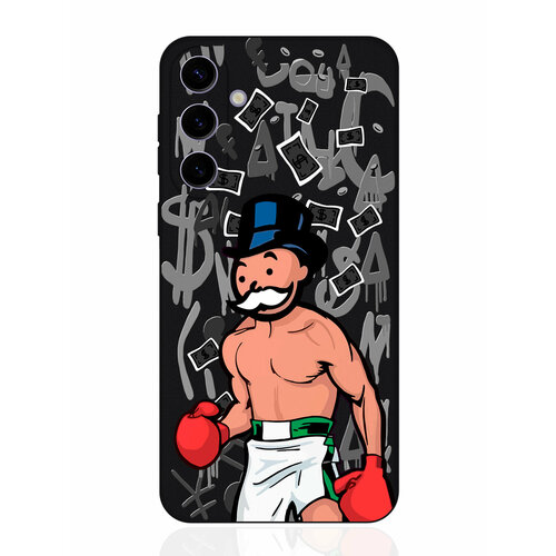 Чехол для смартфона Samsung S24 Plus черный силиконовый Monopoly Boxing/ Монополия Боксер