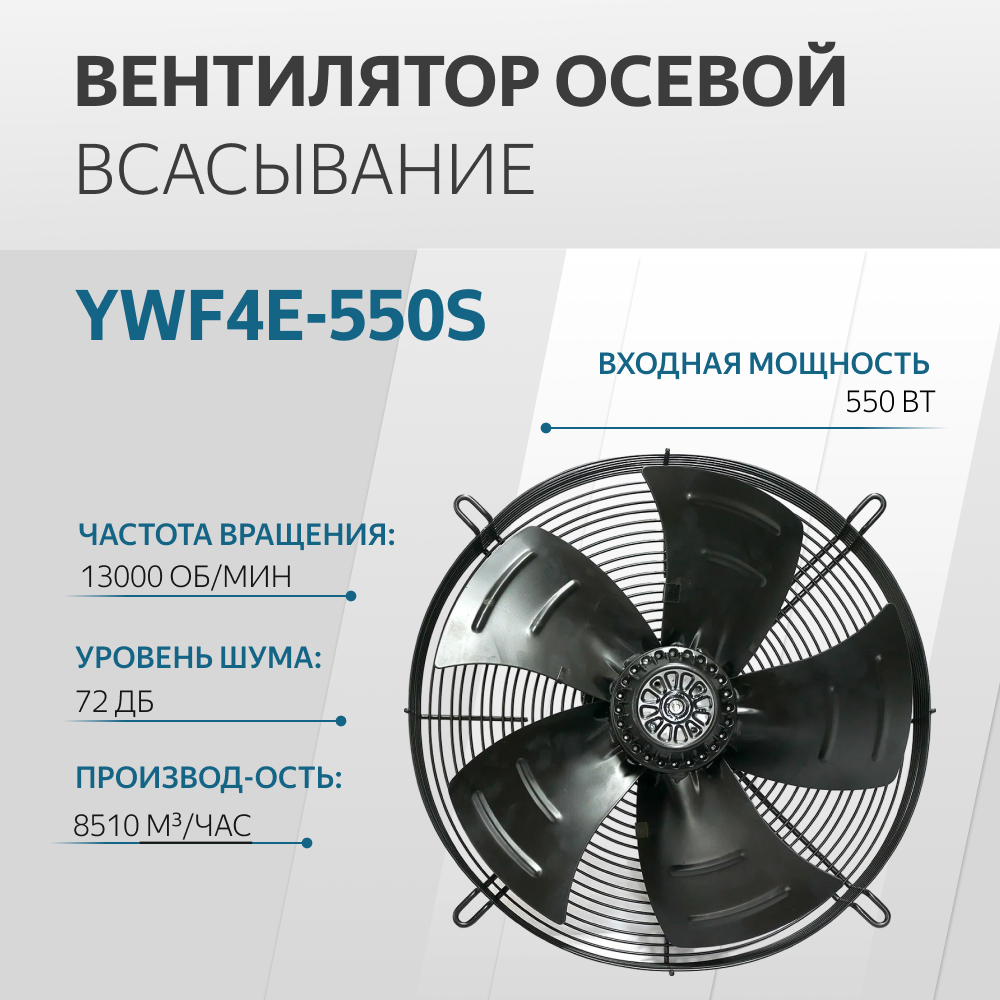 Вентилятор осевой YWF4E-550S всасывание
