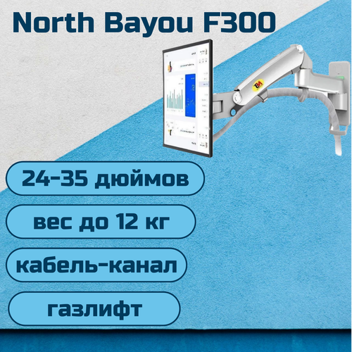 Кронштейн на стену NB North Bayou F300 для монитора / телевизора 24-35 до 12 кг, серебристый