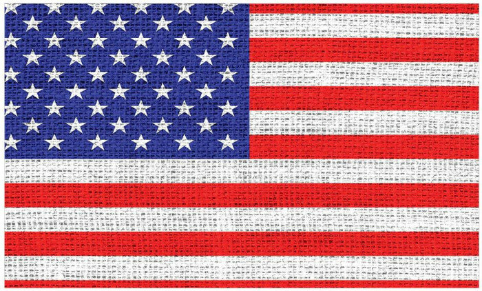 Коврик придверный в прихожую Вышитый американский флаг 75x45 см