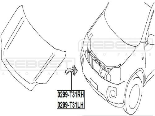 Петля капота левая Febest 0299-T31LH Nissan: 65401-JG000 Nissan X-Trail (T31)