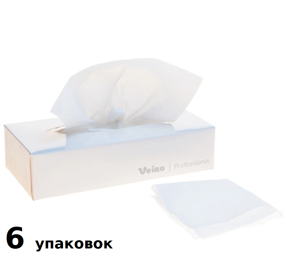 фото Салфетки бумажные косметические Veiro Professional Premium, 100 листов, 6 уп.