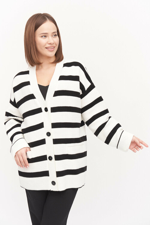 Пиджак Текстильная Мануфактура, размер 50/52, белый, черный