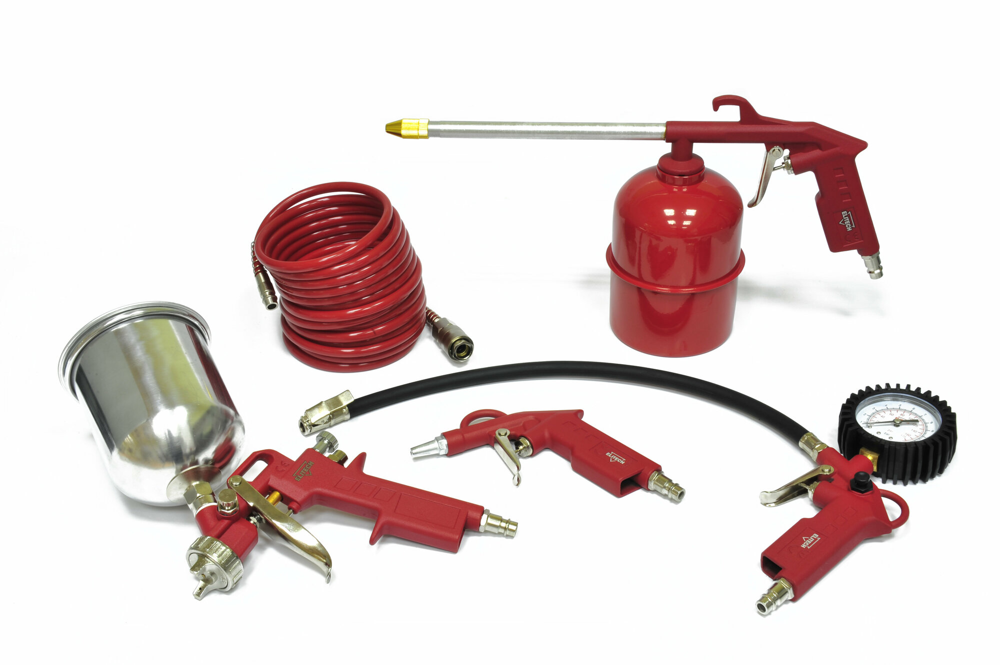 Набор пневмоинструментов Elitech 0704.011900, краскопульт, шланг 5 м, 226 л/мин