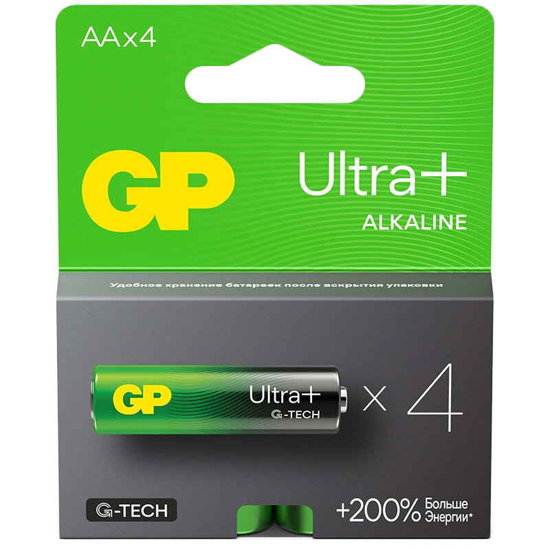 Батарейка AA - GP Ultra Plus Alkaline 15А 15AUPA21-2CRSB4 40/320 (4 штуки)