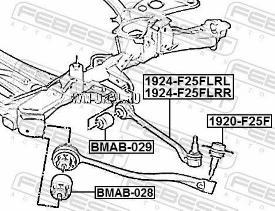 Опора шаровая переднего нижнего рычага BMW FEBEST 1920-F25F.