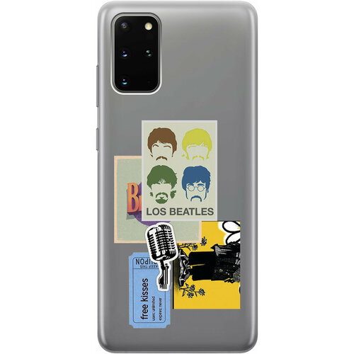 Силиконовый чехол на Samsung Galaxy S20+, Самсунг С20 Плюс с 3D принтом Beatles Stickers прозрачный силиконовый чехол на samsung galaxy s20 самсунг с20 плюс с 3d принтом beatles stickers прозрачный