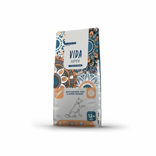 VIDA Super (Вида) Сухой корм для взрослых собак средних и крупных пород с лососем, рыбой и овощами / 12 кг