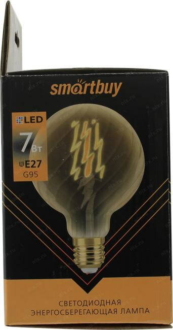 лампа светодиодная smartbuy led sbl-g95goldart-7-30k-e27 е27 груша 7вт 3000к - фото №11