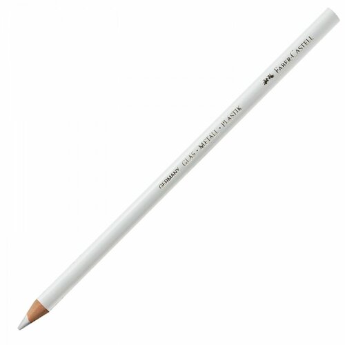Маркер-карандаш перманентный Faber-Castell (для гладких поверхностей, водоустойчивый, белый) (115901) карандаш lyra orlow cellucolor для стекла и гладких поверхностей трудностираемый оранжевый