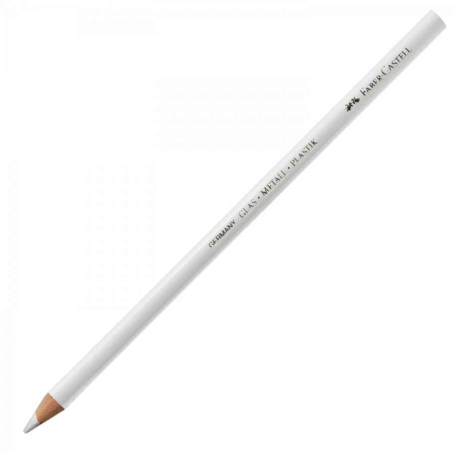 Маркер-карандаш перманентный Faber-Castell (для гладких поверхностей, водоустойчивый, белый) (115901)