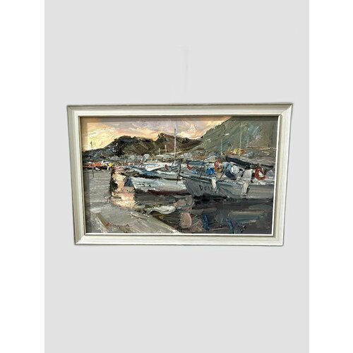 Авторская картина Лодки на причале холстмасло Иноземцев А В 2023г 25000₽