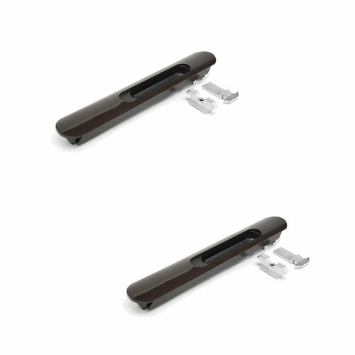 Ручка-защёлка для раздвижных окон Provedal коричневая RAL 8017 (скрытый монтаж) - 2 штуки