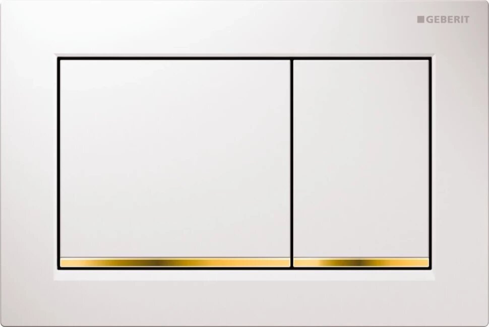Кнопка смыва Geberit Omega 30 115.080. KK.1 для инсталляции белый/позолота/белый