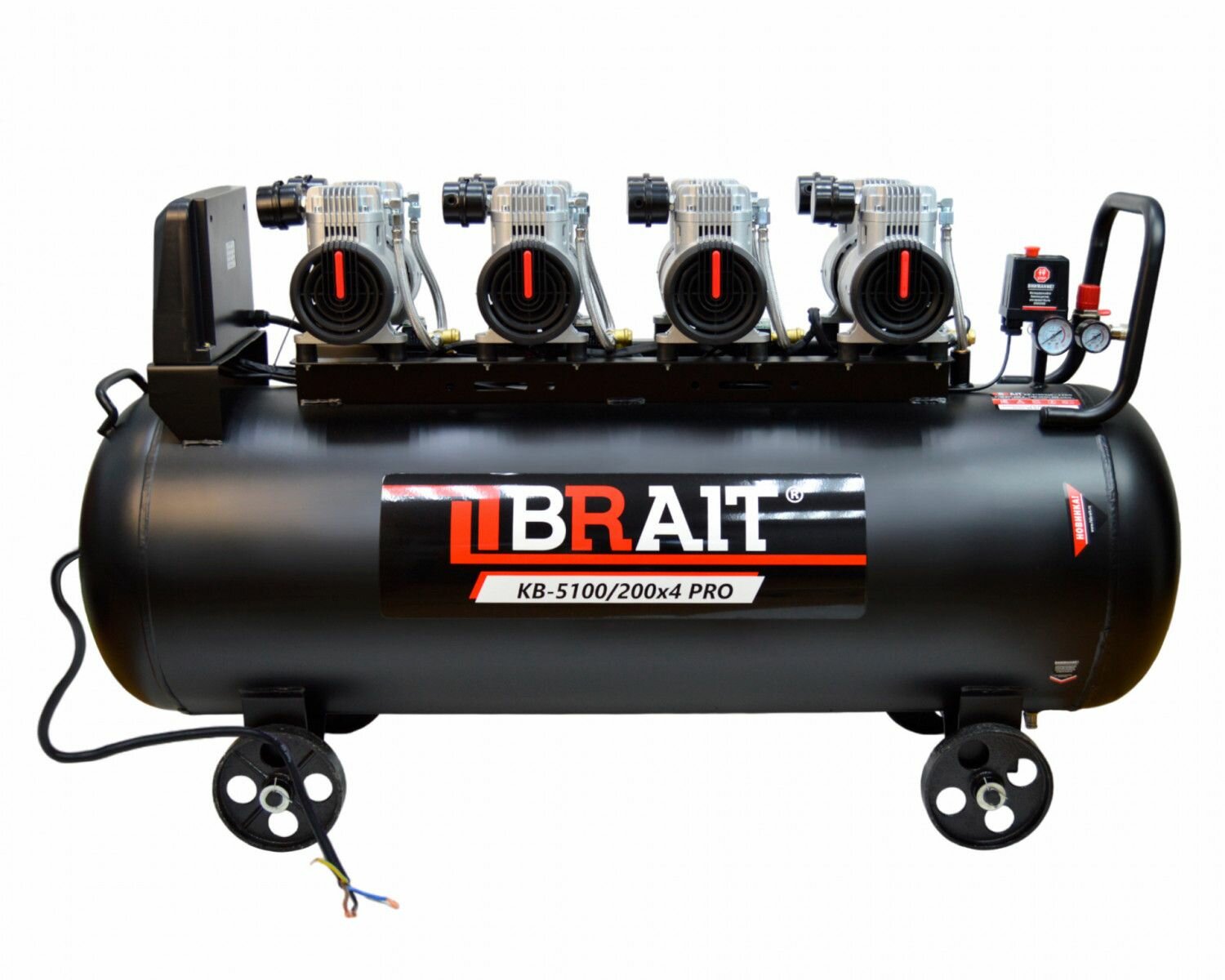 Компрессор BRAIT прямой б/масл. КВ-5100/200Х4 PRO