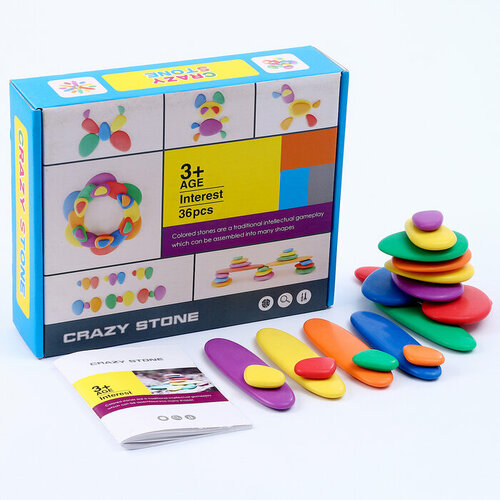 Развивающий набор Камешки 24 195 6 см 36 камешков книга с заданиями 3252₽