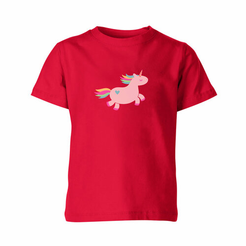 Футболка Us Basic, размер 4, красный детская футболка кружечка милый пикачу 140 темно розовый