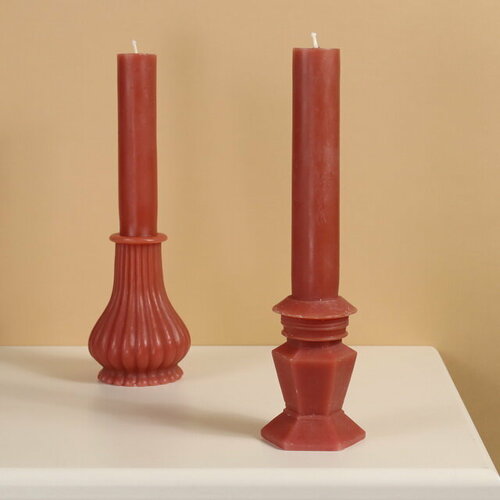 Kaemingk Декоративная свеча Caserta Royale: Terra Brown 25 см 215653