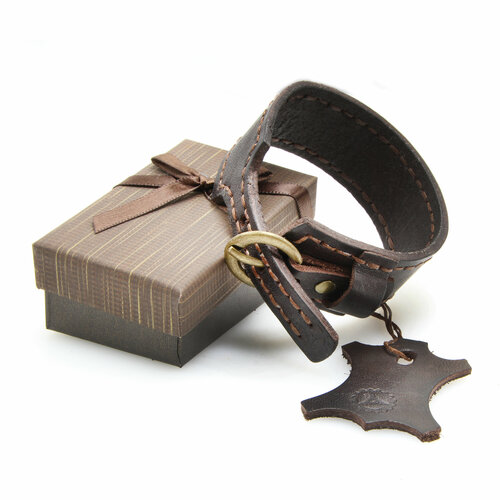 фото Жесткий браслет cosplaycity мужской \ сosplaycity \размер: для запястья окружностью  17 -  19 см \, кожа, размер 17 см, размер m, коричневый