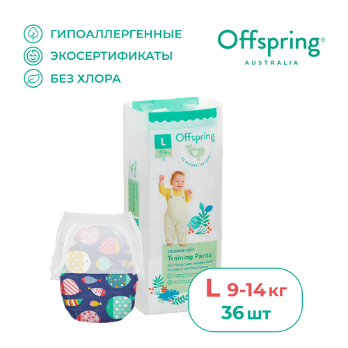 Offspring трусики L (9-14 кг), 36 шт., Рыбки