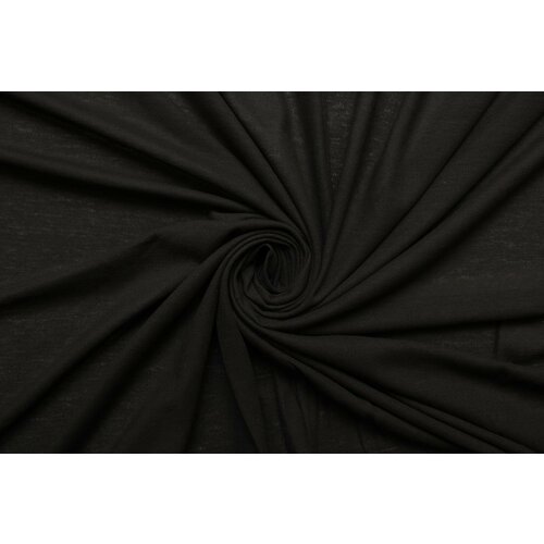 Ткань Трикотаж стрейч чёрный, ш146см, 0,5 м