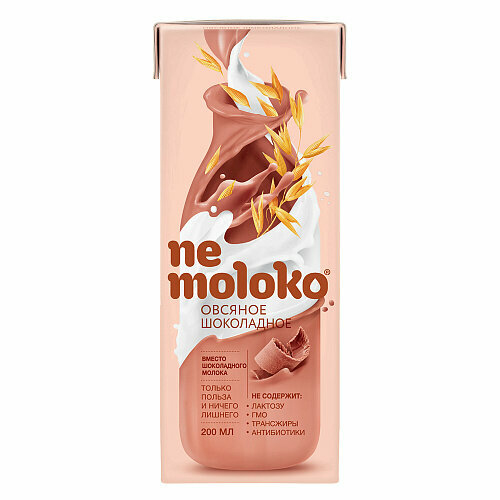 Nemoloko, Напиток "Овсяный", шоколадный, 200 мл, 3 штуки
