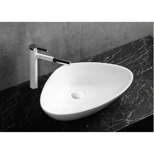 Ceruttispa CR7025M накладная, белая, ассиметричная 590х390х135