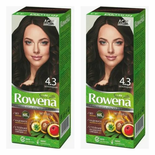 Краска для волос Rowena Soft Silk тон 4.3 шоколадный, без аммиака, 115 мл, 2 шт. краска для волос rowena soft silk тон 9 1 пепельный блонд без аммиака 115 мл 2 шт