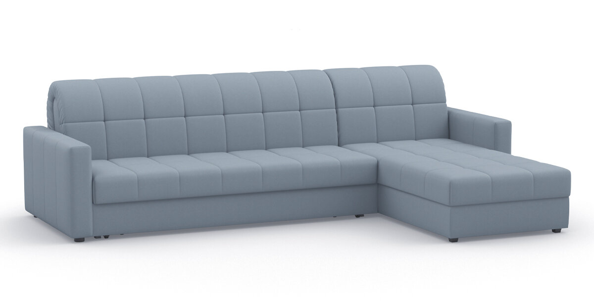 фото Угловой диван Цвет Диванов Инсбрук NEXT 180 K-3 с оттоманкой макси 301 угловой Серо-синий