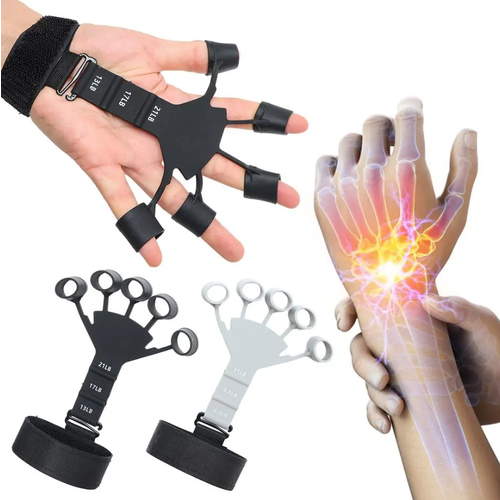 Эспандер кистевой тренажер для пальцев рук для сгибания и разгибания кисти регулируемый ремешок черный 340₽