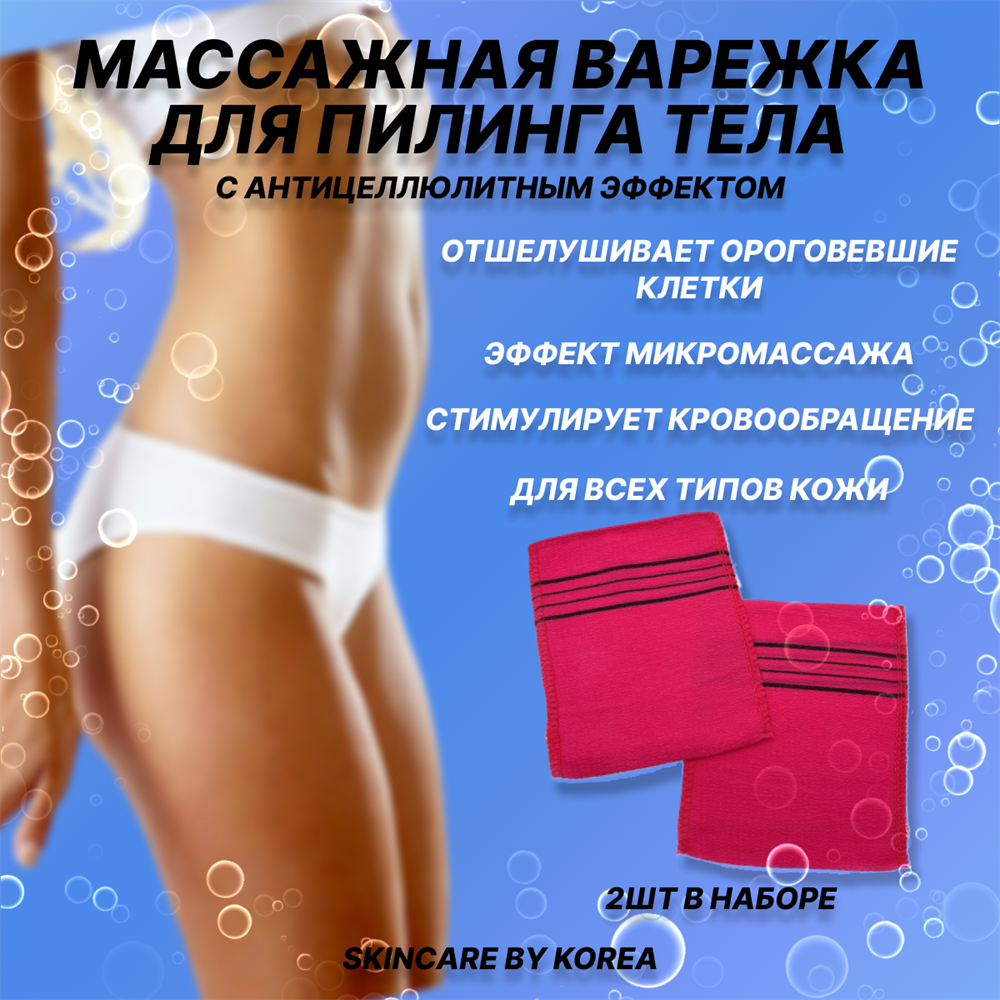 фото CLEAN&BEAUTY REGULAR WASHCLOTH Мочалка скраб 2 шт